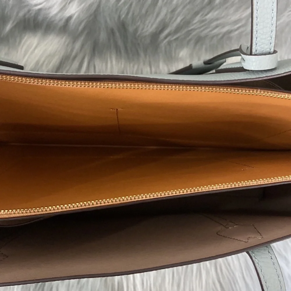 Tory Burch Light Blue/Teal Leather Tote